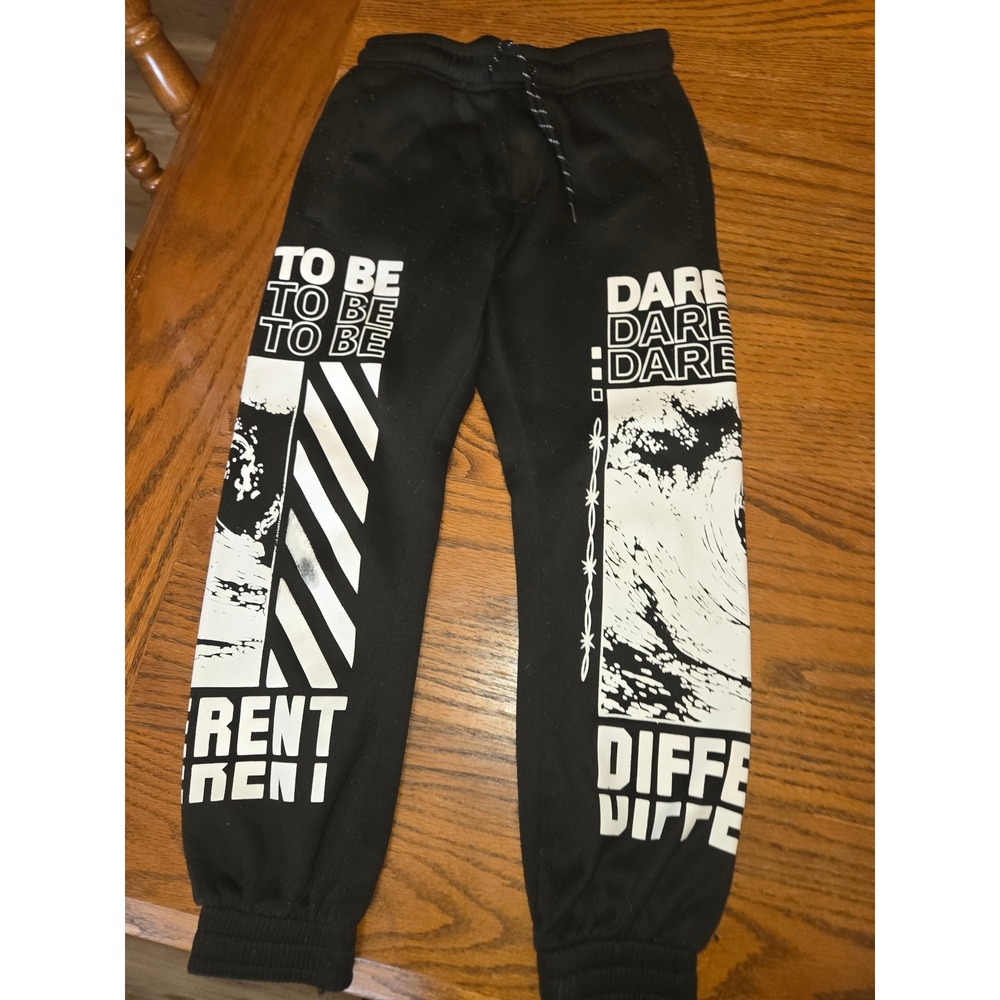 Public Record Big Boy Black Graphic Joggers Dare To Be Different Size 8